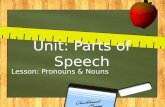 Unit: Parts of Speech Lesson: Pronouns & Nouns. Pronoun Schoolhouse Rock Video!
