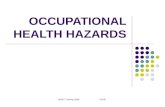 BOSH Training 2009 OSHC OCCUPATIONAL HEALTH HAZARDS.