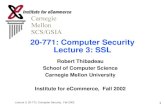 Lecture 3, 20-771: Computer Security, Fall 2002 1 20-771: Computer Security Lecture 3: SSL Robert Thibadeau School of Computer Science Carnegie Mellon.