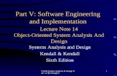 CS206 System Analysis & Design Note 14 By ChangYu 1 Lecture Note 14 Object-Oriented System Analysis And Design Systems Analysis and Design Kendall & Kendall.