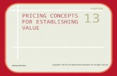 CHAPTER PRICING CONCEPTS FOR ESTABLISHING VALUE 13 McGraw-Hill/Irwin Copyright © 2012 by The McGraw-Hill Companies, Inc. All rights reserved.