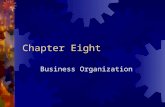 Chapter Eight Business Organization Copy This Down Type of Business CharacteristicsAdvantagesDisadvantages Sole Proprietorship Partnership Corporation.