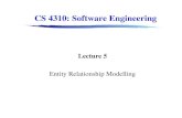 CS 4310: Software Engineering Lecture 5 Entity Relationship Modelling.