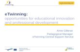 ETwinning: opportunities for educational innovation and professional development Anne Gilleran Pedagogical Manager eTwinning Central Support Service.