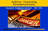Safety Training Presentations Hazard Communication 29 CFR 1910.1200.