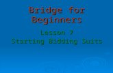 Bridge for Beginners Lesson 7 Starting Bidding Suits.