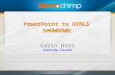 PowerPoint to HTML5 SHOWDOWN Garin Hess DemoChimp Founder DemoChimp Founder.