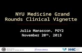 NYU Medicine Grand Rounds Clinical Vignette Julia Manasson, PGY2 November 20 th, 2013 U NITED S TATES D EPARTMENT OF V ETERANS A FFAIRS.