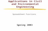 CEE 3804: Computer Applications in Civil and Environmental Engineering Spreadsheet Functions Spring 2003.