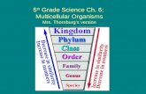 5 th Grade Science Ch. 6: Multicellular Organisms Mrs. Thornburg’s version.