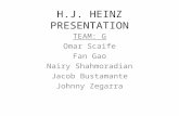 H.J. HEINZ PRESENTATION TEAM: G Omar Scaife Fan Gao Nairy Shahmoradian Jacob Bustamante Johnny Zegarra.
