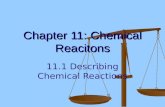 Chapter 11: Chemical Reacitons 11.1 Describing Chemical Reactions.