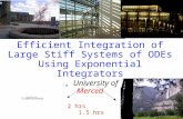 Efficient Integration of Large Stiff Systems of ODEs Using Exponential Integrators M. Tokman, M. Tokman, University of California, Merced 2 hrs 1.5 hrs.