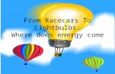 From Racecars To Lightbulbs: Where does energy come from?