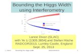 Bounding the Higgs Width using Interferometry L. Dixon Bounding the Higgs widthRADCOR2013 1 Lance Dixon (SLAC) with Ye Li [1305.3854] and Stefan Höche.