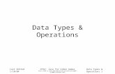 Data Types & Operations 1 Last Edited 1/10/04CPS4: Java for Video Games  Data Types.