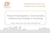 Tenant Participation: Communities Influencing Change in Housing Betty Stevenson and Clare MacGillivray.