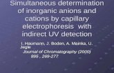 Simultaneous determination of inorganic anions and cations by capillary electrophoresis with indirect UV detection I. Haumann, J. Boden, A. Mainka, U.