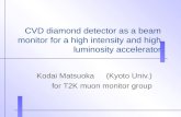 CVD diamond detector as a beam monitor for a high intensity and high luminosity accelerator Kodai Matsuoka (Kyoto Univ.) for T2K muon monitor group.