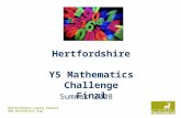 Hertfordshire County Council  Hertfordshire Y5 Mathematics Challenge Final Summer 2008.
