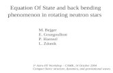 Equation Of State and back bending phenomenon in rotating neutron stars 1 st Astro-PF Workshop – CAMK, 14 October 2004 Compact Stars: structure, dynamics,