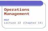 1 Operations Management MRP Lecture 22 (Chapter 14)