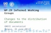 WP.29 Informal Working Groups Changes to the distribution of documents UNECE secretariat Geneva, 26 June 2012 Informal document WP.29-157-24 agenda item.