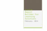 Custom Report Builder For Learning Solutions February, 2014.