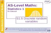 © Boardworks Ltd 20051 of 39 © Boardworks Ltd 2005 1 of 39 AS-Level Maths: Statistics 1 for Edexcel S1.5 Discrete random variables This icon indicates.