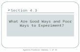 Agresti/Franklin Statistics, 1 of 56  Section 4.3 What Are Good Ways and Poor Ways to Experiment?