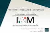 A special presentation for the WMTA By: Marco Morales “MEXICAN IMMIGRATION AMENDMENTS”