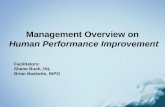 Management Overview on Human Performance Improvement Facilitators: Shane Bush, INL Brian Baskette, INPO.