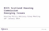 Rics.org RICS Scotland Housing Commission Emerging Issues Housing Policy Advisory Group Meeting 28 th January 2014 rics.org.