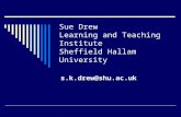 Sue Drew Learning and Teaching Institute Sheffield Hallam University s.k.drew@shu.ac.uk.