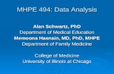 MHPE 494: Data Analysis Alan Schwartz, PhD Department of Medical Education Memoona Hasnain, MD, PhD, MHPE Department of Family Medicine College of Medicine.