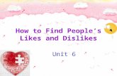 How to Find People’s Likes and Dislikes Unit 6. Task 2 Do You Like What I Like? Task 3 Why Do You Like Or Dislike It? Task 4 What Do They Like Or Dislike?