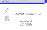 I2b2/NCBO Ontology Tools Lori Phillips, MS AUG meeting July 24-25, 2012.