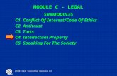 ASME C&S Training Module C4 MODULE C - LEGAL SUBMODULES C1. Conflict Of Interest/Code Of Ethics C2. Antitrust C3. Torts C4. Intellectual Property C5. Speaking.