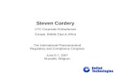 Steven Cordery UTC Corporate Ombudsman Europe, Middle East & Africa The International Pharmaceutical Regulatory and Compliance Congress June 6-7, 2007.