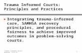 Trauma Informed Courts: Principles and Practices ► Integrating trauma-informed care, SAMHSA recovery principles, and procedural fairness to achieve improved.
