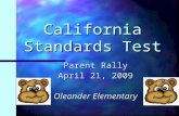 California Standards Test Parent Rally April 21, 2009 Oleander Elementary.