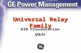 Universal Relay Family B30 Presentation Q&As. Power Management The Universal Relay Contents... Application Algorithm Biased Characteristic Dynamic Bus.