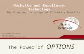 The Power of OPTIONS Worksite and Enrollment Technology The Changing Landscape of Voluntary Benefits Presented by Hunter Whittington, BenTec Division President.