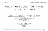 Doc.: IEEE 802.11-04/0530r0 Submission May 2004 Guido R. Hiertz, ComNets, Aachen UniversitySlide 1 Mesh networks for home entertainment Guido R. Hiertz,