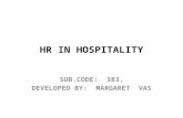 HR IN HOSPITALITY SUB.CODE: 383. DEVELOPED BY: MARGARET VAS.