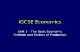 IGCSE Economics Unit 1 – The Basic Economic Problem and Factors of Production.