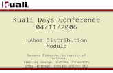 Kuali Days Conference 04/11/2006 Labor Distribution Module Suzanne Zimbardo, University of Arizona Sterling George, Indiana University Ethel Workman, Indiana.