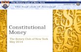 Constitutional Money The Rotary Club of New York May 2014.
