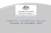 Community Information Session Tuesday 10 December 2013.