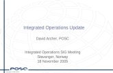 Copyright © 2005 POSC Integrated Operations Update David Archer, POSC Integrated Operations SIG Meeting Stavanger, Norway 18 November 2005.